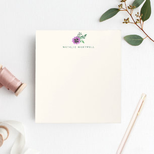 Bloco De Notas Floral roxo do amor perfeito personalizado