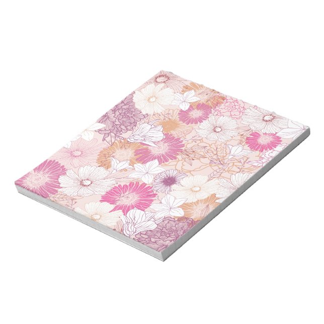 Bloco De Notas Floral Sem Costura  (Invertido)