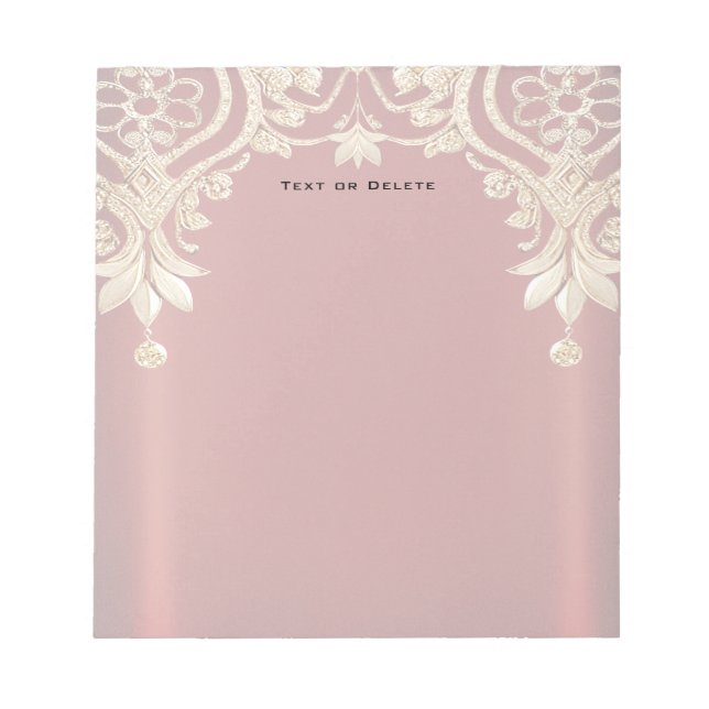 Bloco de Notas Floral Vermelho Dourado Moderno (Frente)