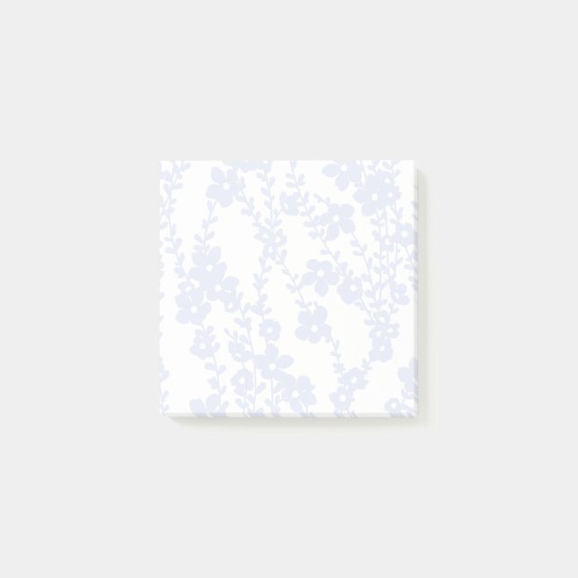 Bloco De Notas Floral Vines (White - Periwinkle) (Frente)