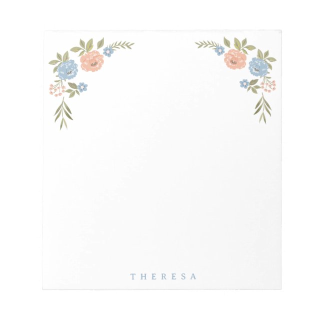 Bloco de Notas Floral Vintage (Frente)
