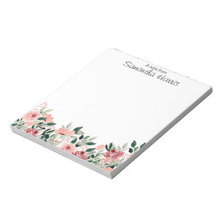 Bloco De Notas Floral Watercolor Wildflower Nome Personalizado Bl