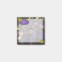 Flores Amarelas de Cacto Roxo Personalizadas Monog