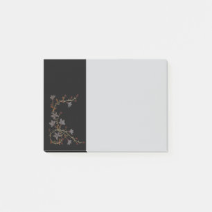 Bloco De Notas Flores Art Déco em Preto