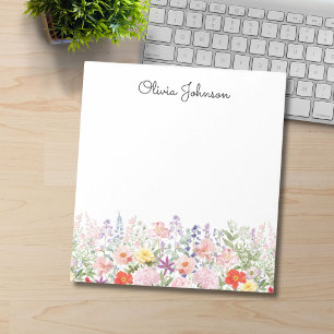 Bloco De Notas Flores Bonitas Coloridas Jardim Floral Personaliza