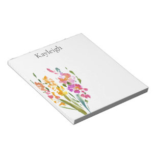 Bloco De Notas Flores bonito, cor-de-rosa