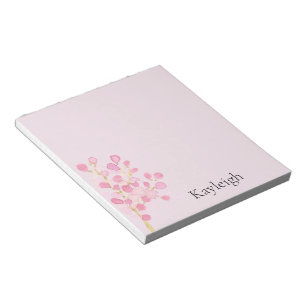 Bloco De Notas Flores bonito, cor-de-rosa