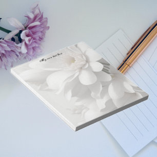 Bloco De Notas Flores Brancas Elegantes