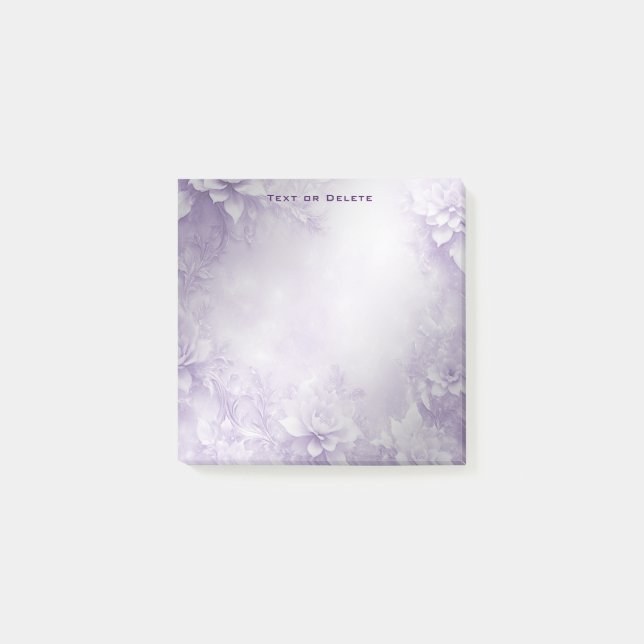 Bloco De Notas Flores brancas roxas Postam as notas (Frente)
