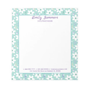 Bloco De Notas Flores Brancas Suaves