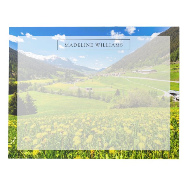 Bloco De Notas Flores | Cantão de Dandelion de Grisons, Suiça (Frente)