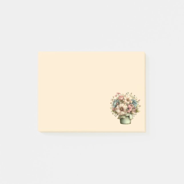 Bloco De Notas Flores Caprichosas em um Vaso de Planta Cute (Frente)