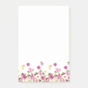 Bloco De Notas Flores Coloridas Adoráveis e Femeninas em Flor
