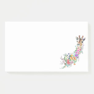 Bloco De Notas Flores Coloridas Buquê Girafa - Moderna Desenhado