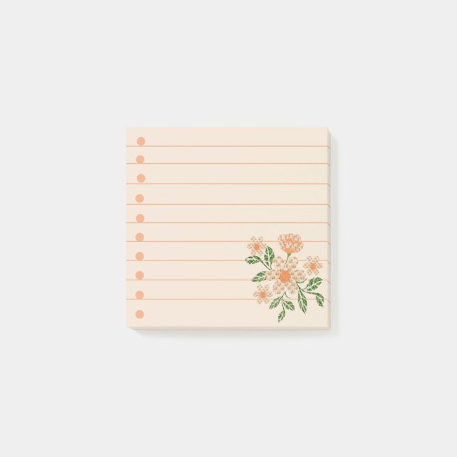 Bloco De Notas Flores com efeito de Crochê (Frente)