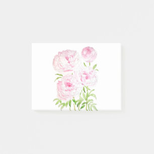 Bloco De Notas flores cor-de-rosa e cor-de-água e tinta
