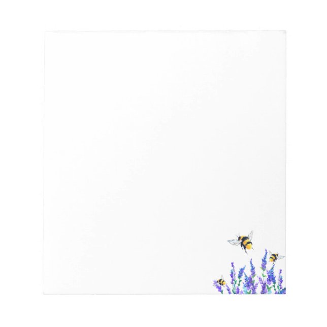 Bloco de Notas Flores da Primavera e Abelhas Voand (Frente)