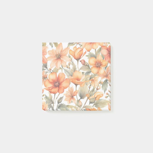 Bloco De Notas Flores da primavera Vermelha (Frente)