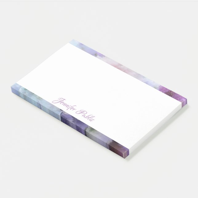 Bloco De Notas Flores de Aquarela de Texto de Script de Mão Perso (Inclinado)