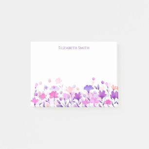 Bloco De Notas Flores de Aquarela Pastel