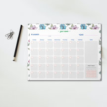 Flores de Aquarela Personalizam o Planejador Mensa