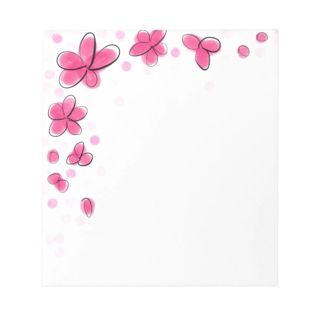 Bloco De Notas Flores de Aquarela Rosa (Frente)