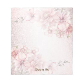 Bloco De Notas Flores de Aquarela Rosa Brilhantes Brilhantes Mode