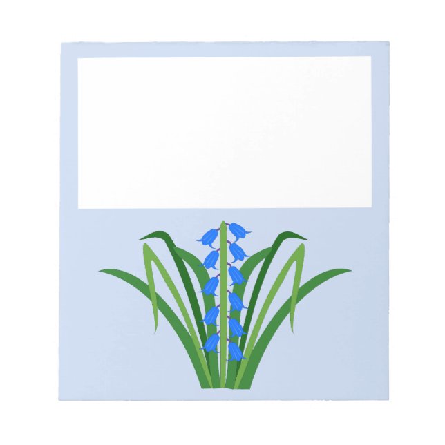 Bloco De Notas Flores de Bluebell Menino Bebê Primavera (Frente)
