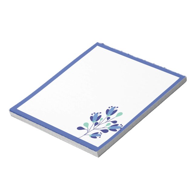 Bloco De Notas flores de boutique azul floral (Invertido)