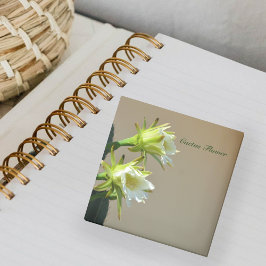 Bloco De Notas Flores De Cactus Brancos Nota Botânica Floral