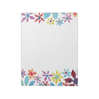 Bloco De Notas Flores de Cores de Água
