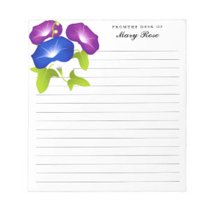 Bloco De Notas Flores de Glória da Manhã Legais Personalizadas