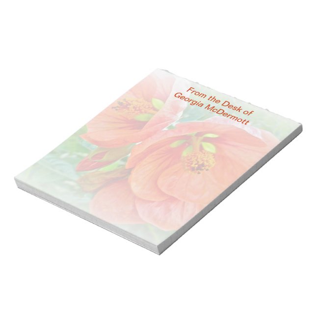 Bloco De Notas Flores de Hibisco Laranja (Invertido)