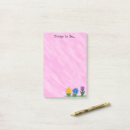 Bloco De Notas Flores de Jardim Coisas para Postar Rosa