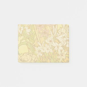 Bloco De Notas Flores de lírio Art Nouveau de Alfonse Mucha