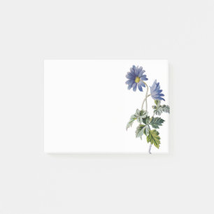 Bloco De Notas Flores de Margarida Azul Vintage Flores de Aquarel