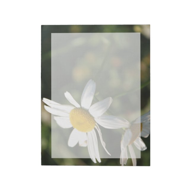 Bloco De Notas Flores de margarida branca selvagens (Invertido)