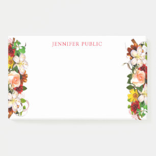 Bloco De Notas Flores De Modelo Flor De Aquarela Elegante Moderna
