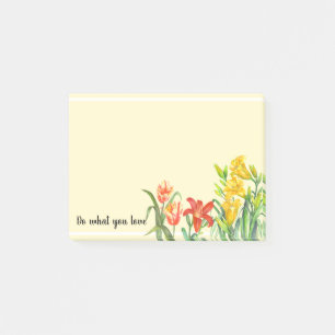 Bloco De Notas Flores de Mola Vibrantes de Aquarela Design Floral