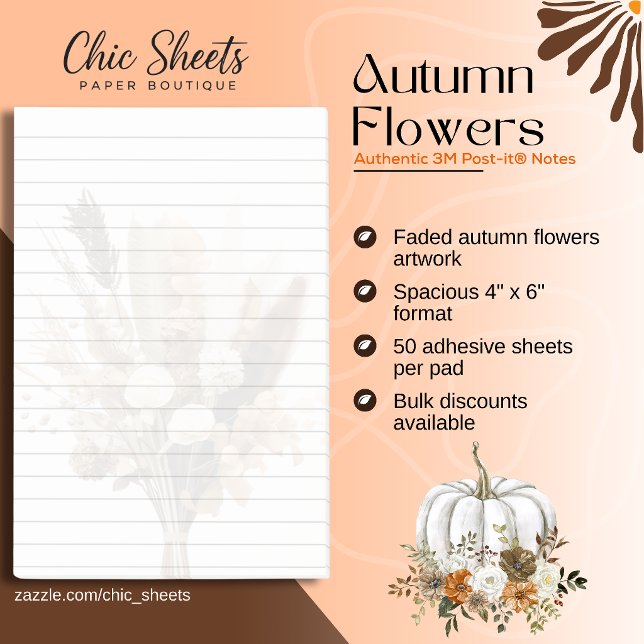Bloco De Notas Flores de Outono Notas Post-it® 3M (Criador carregado)