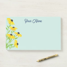 Bloco De Notas Flores de Susan de olhos pretos e Ouros personaliz