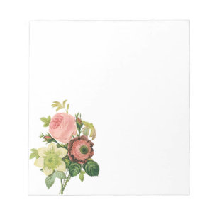 Bloco De Notas Flores de Vintage, Rosas de Anemone Clematis por R