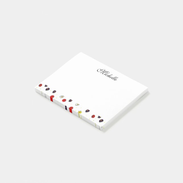 Bloco De Notas Flores decorativas personalizadas de primavera bra (Inclinado)