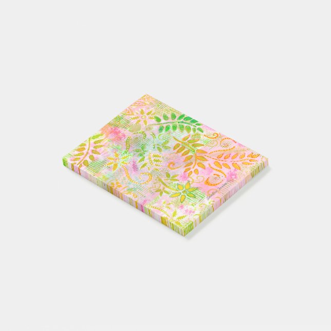 Bloco De Notas Flores e Folhas de abstrato (Inclinado)
