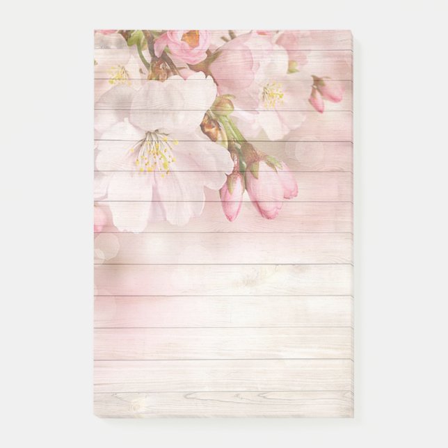 Bloco De Notas Flores e grão de madeira (Frente)