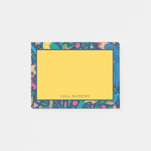 Bloco De Notas Flores e papagaios coloridos