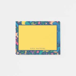 Bloco De Notas Flores e papagaios coloridos