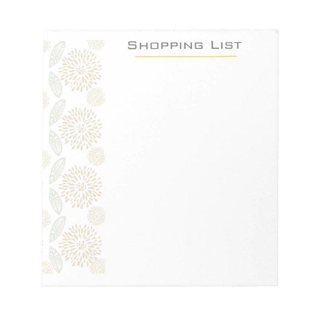 Bloco De Notas Flores Elegantes Bonito Personalizáveis (Frente)