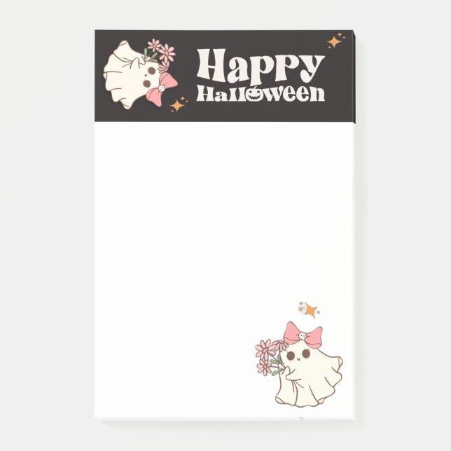 Bloco De Notas Flores Enfeitiçantes — Halloween com Coração (Frente)