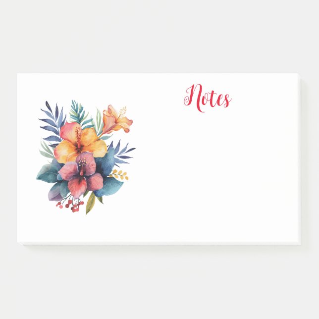 Bloco De Notas Flores exóticas de aquarelas (Frente)